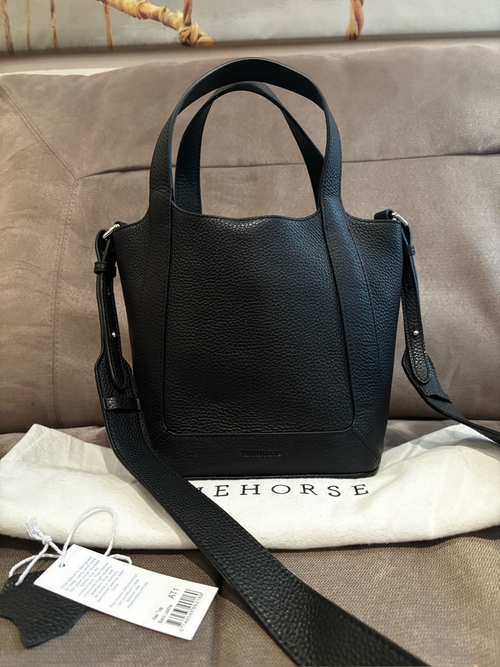 The Horse Black Alexi Tote Bag with Adjustable Strap